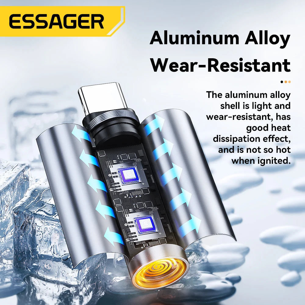 Chromacart Essager TypeC Mini Cigarette Lighter Tungsten Wire Blowing Safety and Energy Saving Without Charging Can Be Carried On The Plane™