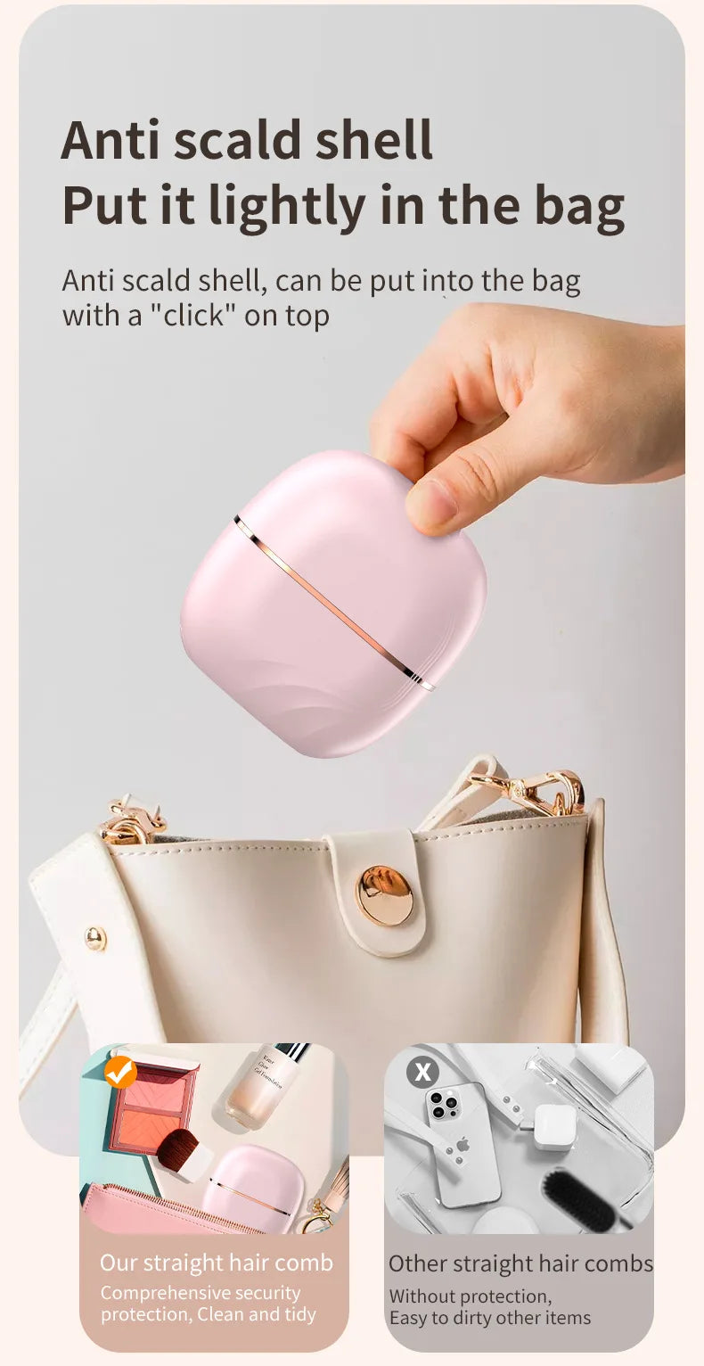 Mini Hair Straightener 3-Speed Temperature Control Rapid Heating & Anti Scald Shell Lightweight and Portable for Travel