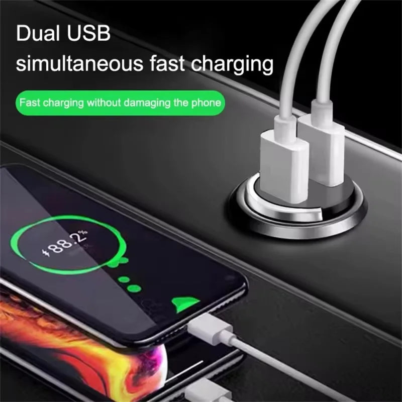 Chromacart 2025 Mini 100W PD QC Pull Ring Fast Charging Car Charger USB C Car Phone Charger Adapter For iPhone Xiaomi Samsung Huawei™