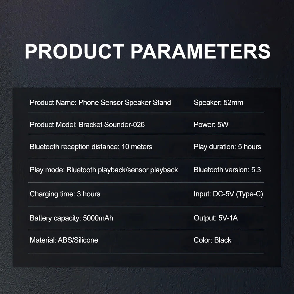 Chromacart Premium Auto induction Speaker Wireless Bluetooth Speaker Dual Mode RGB Ambient Light Portable Wireless Loudspeaker with Phone Stand