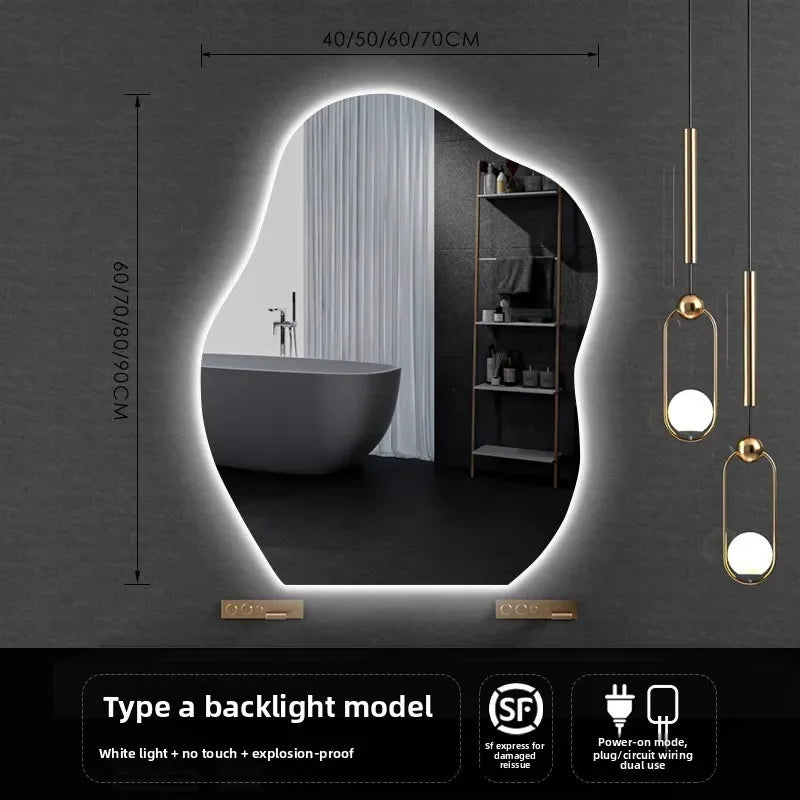 Lamp Dresser Makeup Mirror Makeup Dressing Mirror Smart Mirror  Vanity Shaped Cloud Bathroom Mirror Led Bathroom with