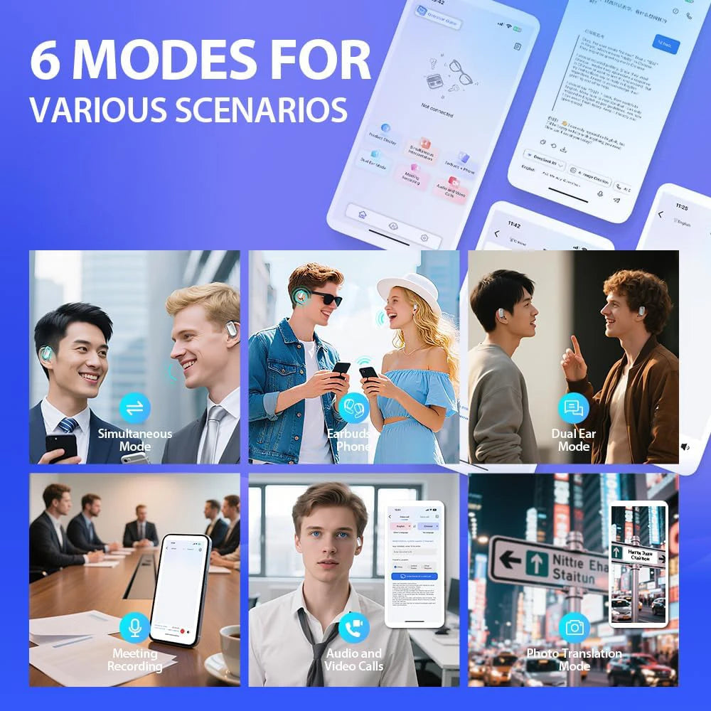 Chromacart LinguaPods™ AI Translation Earbuds with Smart LCD Touch Screen