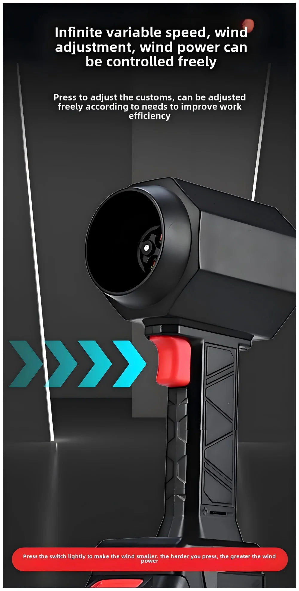 Turbo Jet Fan – 64mm Brushless Motor, 1800g Powerful Air Blower for Car Drying, Leaf & Snow Removal Fits Makita 18V/21V Battery