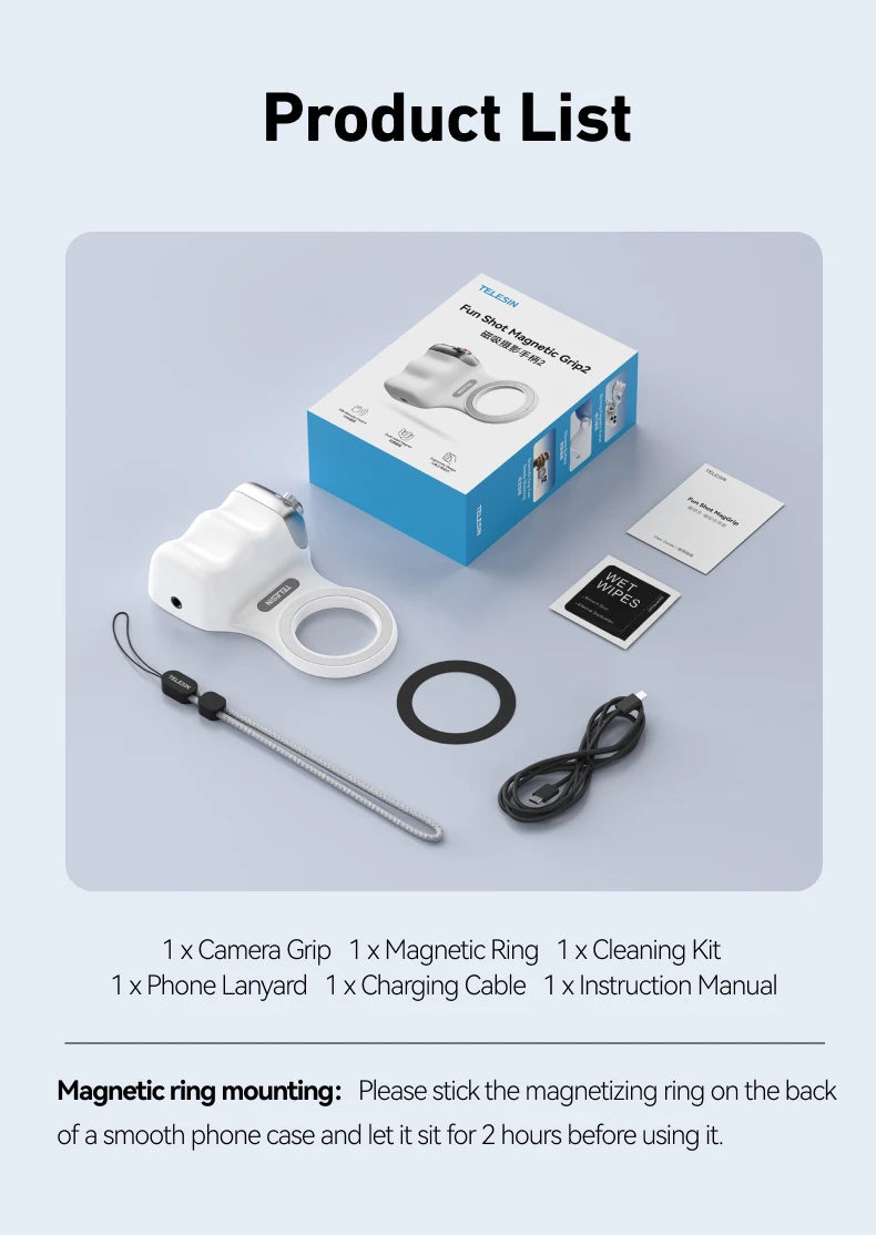 Chromacart Premium TELESIN Magnetic Phone Camera Shoot Hand Grip Phone Holder Shooting Aid Remote Control Handle for Iphone HUAWEI SAMSUNG Phone