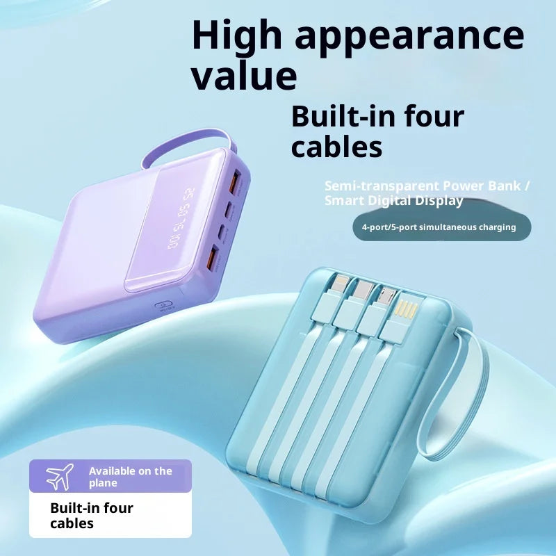 Chromacart Premium New mini 20000 mAh power bank with built in cable, compact, portable and fast charging power bank mini powerbank