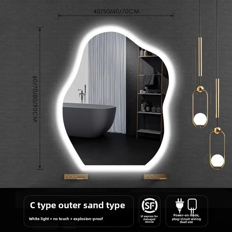 Lamp Dresser Makeup Mirror Makeup Dressing Mirror Smart Mirror  Vanity Shaped Cloud Bathroom Mirror Led Bathroom with