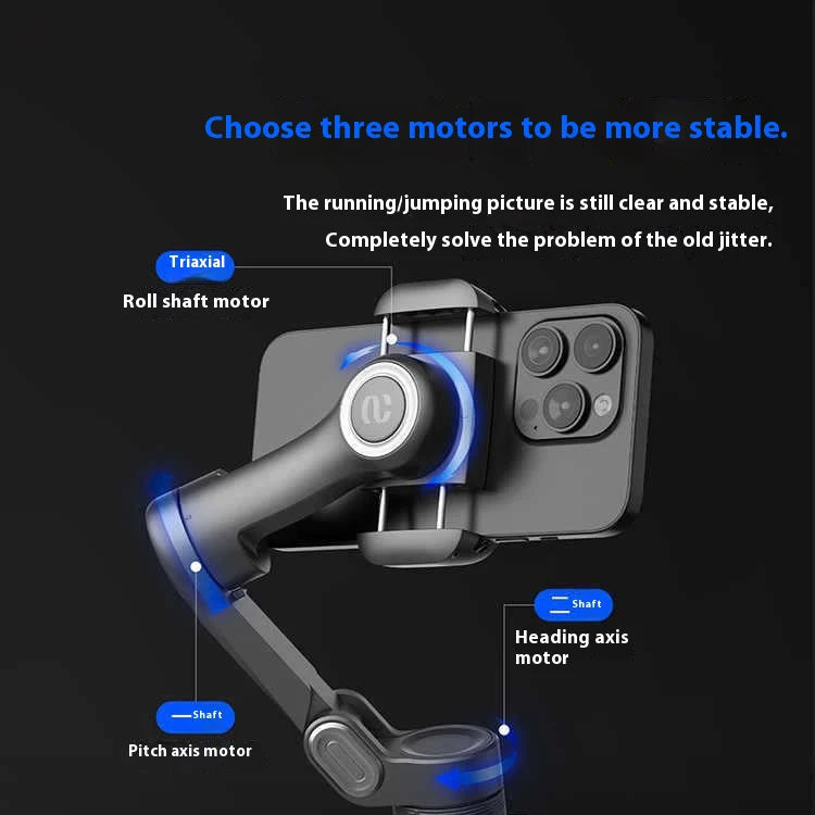 Chromacart Premium AOCHUAN Smart XPro 3 Axis Smartphone Gimbal Stabilizer For iphone And android Phone Stable shooting with RGB video fill light