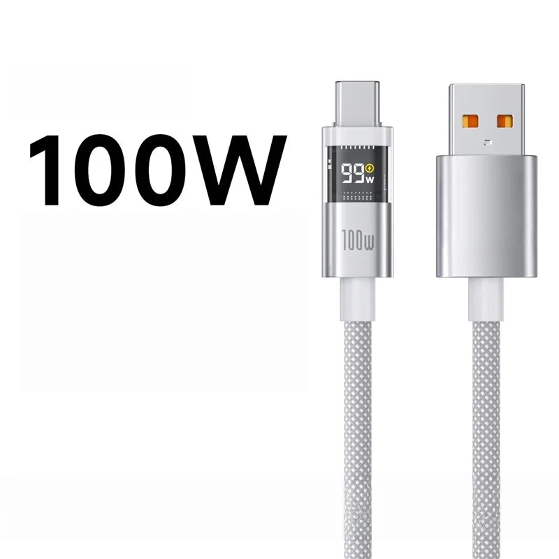 Chromacart Xiaomi 100W Fast-Charging USB-C Data Cable with LED Power Display™