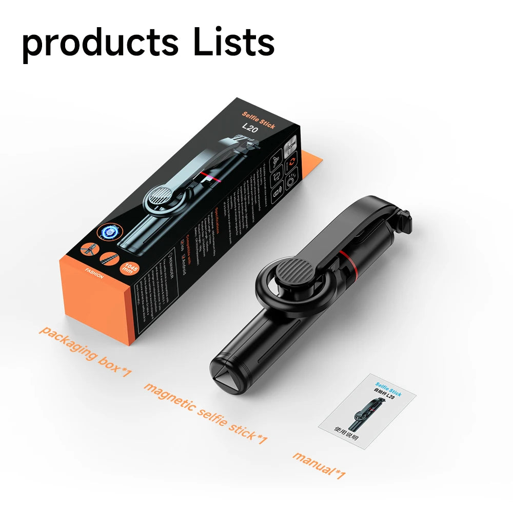 Chromacart KEELEAD Magnetic Selfie Stick with Bluetooth Remote Magsafe Cellphone Tripod Stand for iPhone 14 13 12 Pro Max Vertical Shooting™