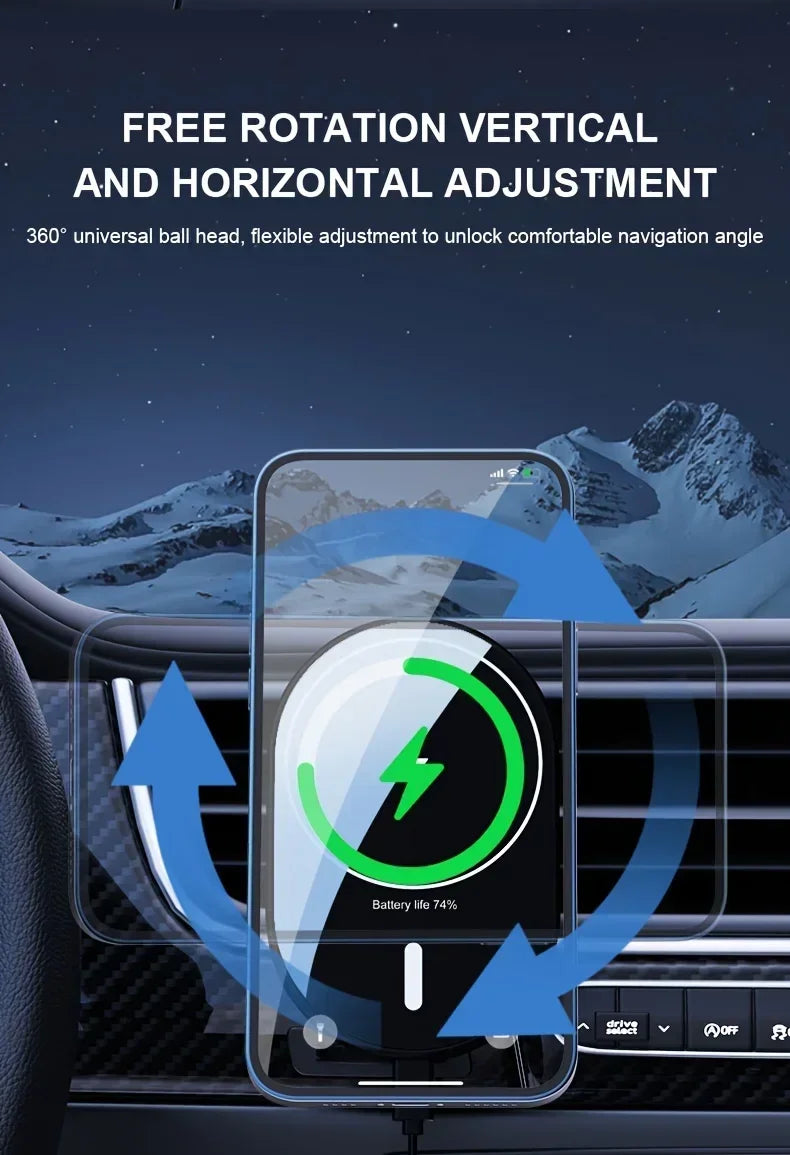 Chromacart Magnetic Car Wireless Charger Macsafe for iPhone 12 13 14 15 Pro Max Air Vent Car Phone Holder Stand Fast Car Charging Station™