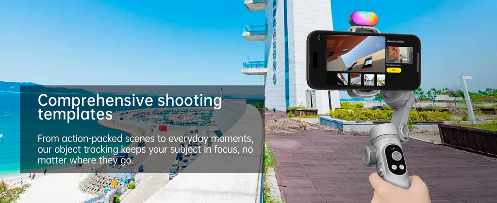 Chromacart Premium AOCHUAN Smart XPro 3 Axis Smartphone Gimbal Stabilizer For iphone And android Phone Stable shooting with RGB video fill light