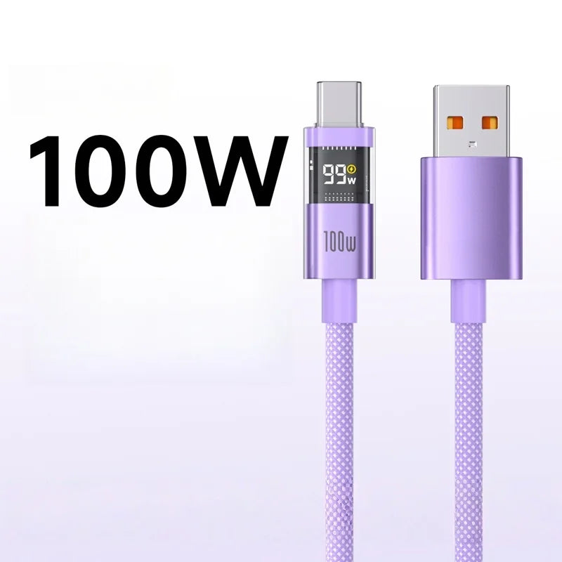 Chromacart Xiaomi 100W Fast-Charging USB-C Data Cable with LED Power Display™