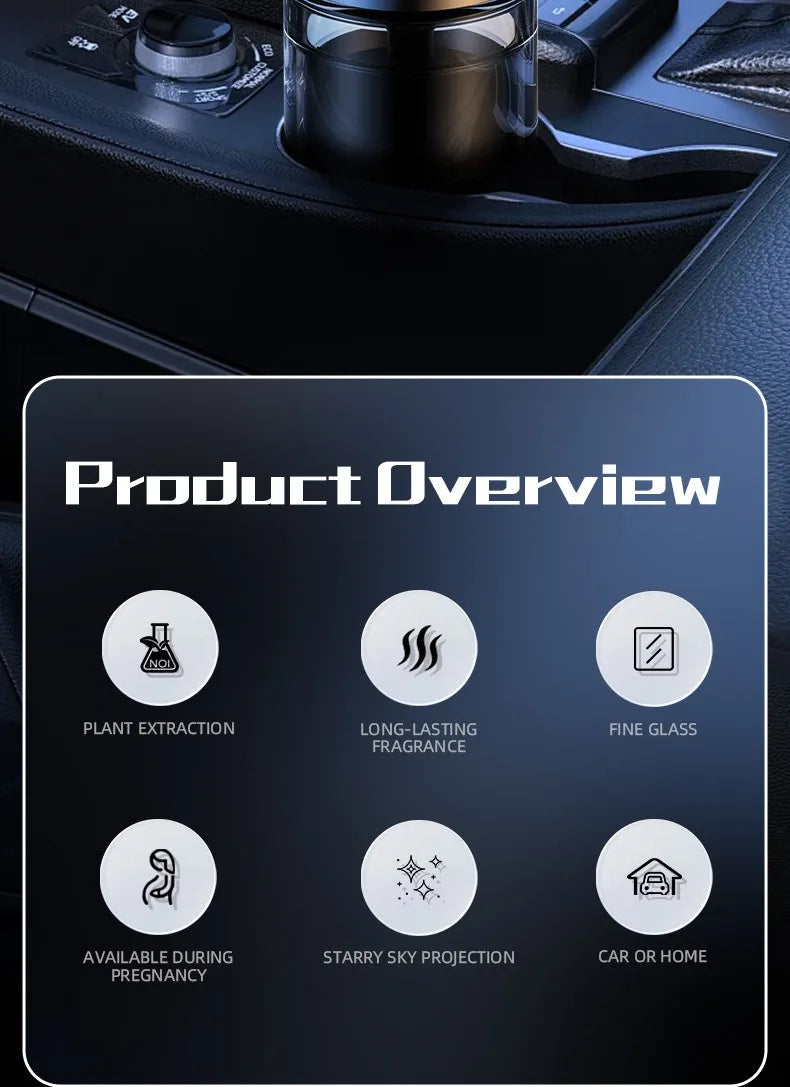 Car Perfume Air Freshener Essential Oil Fragrance Diffuser Smell Distributor USB Rechargeable Aromatherapy Scent Air Refresher