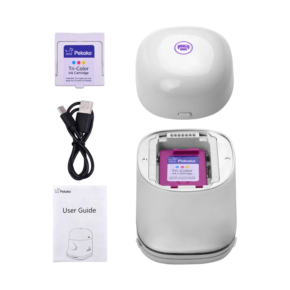 B-M Pekoko Handheld Color Label Printer Bluetooth Portable Mini Home Inkjet Printer Packaging Bag Qr Code Barcode Logo Printer