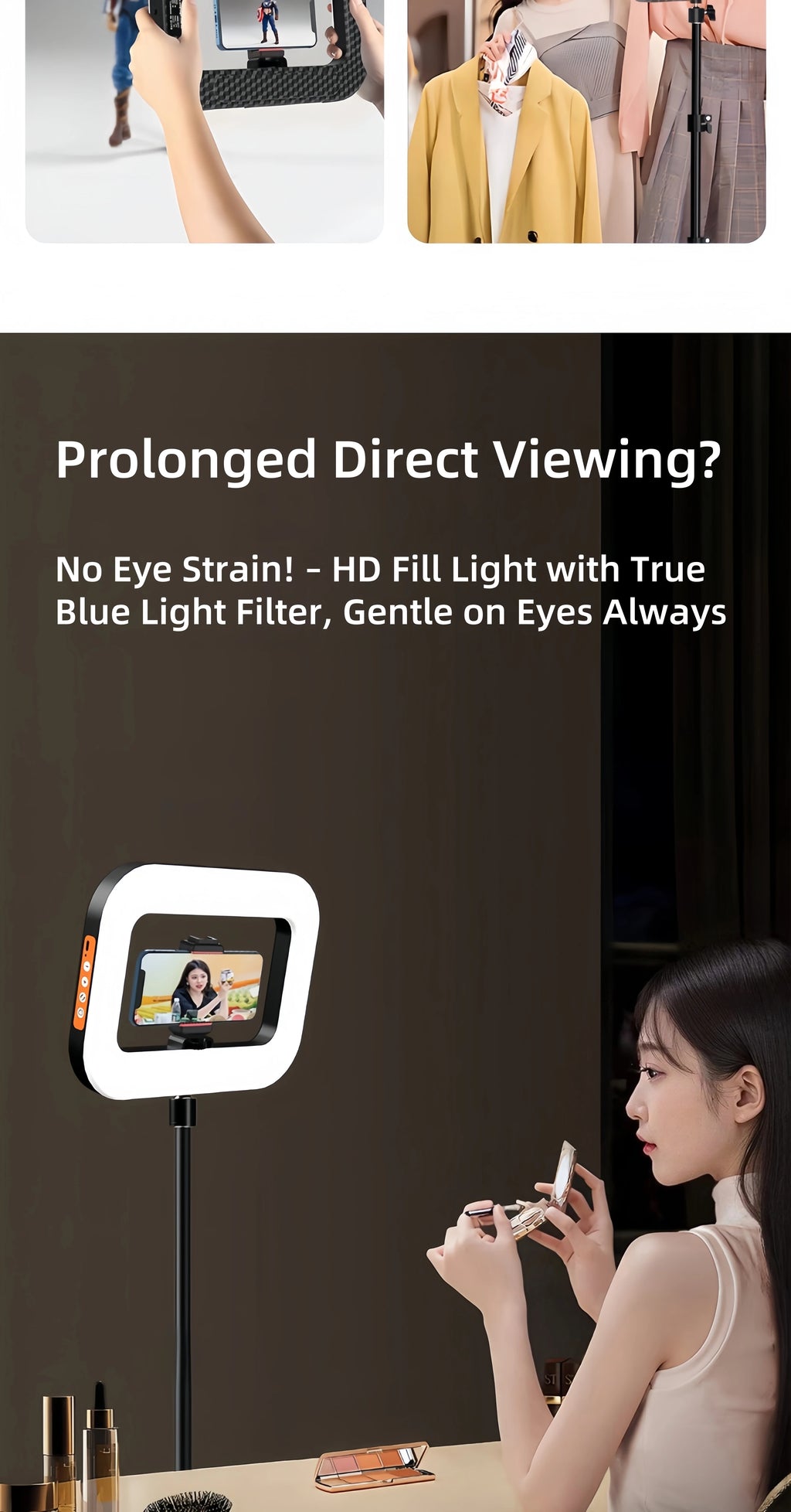 Chromacart Handheld LED Ring Light Rechargeable Portable Fill Light for Mobile Phone Live Broadcast Photography Desktop Rabbit Cage Selfie™