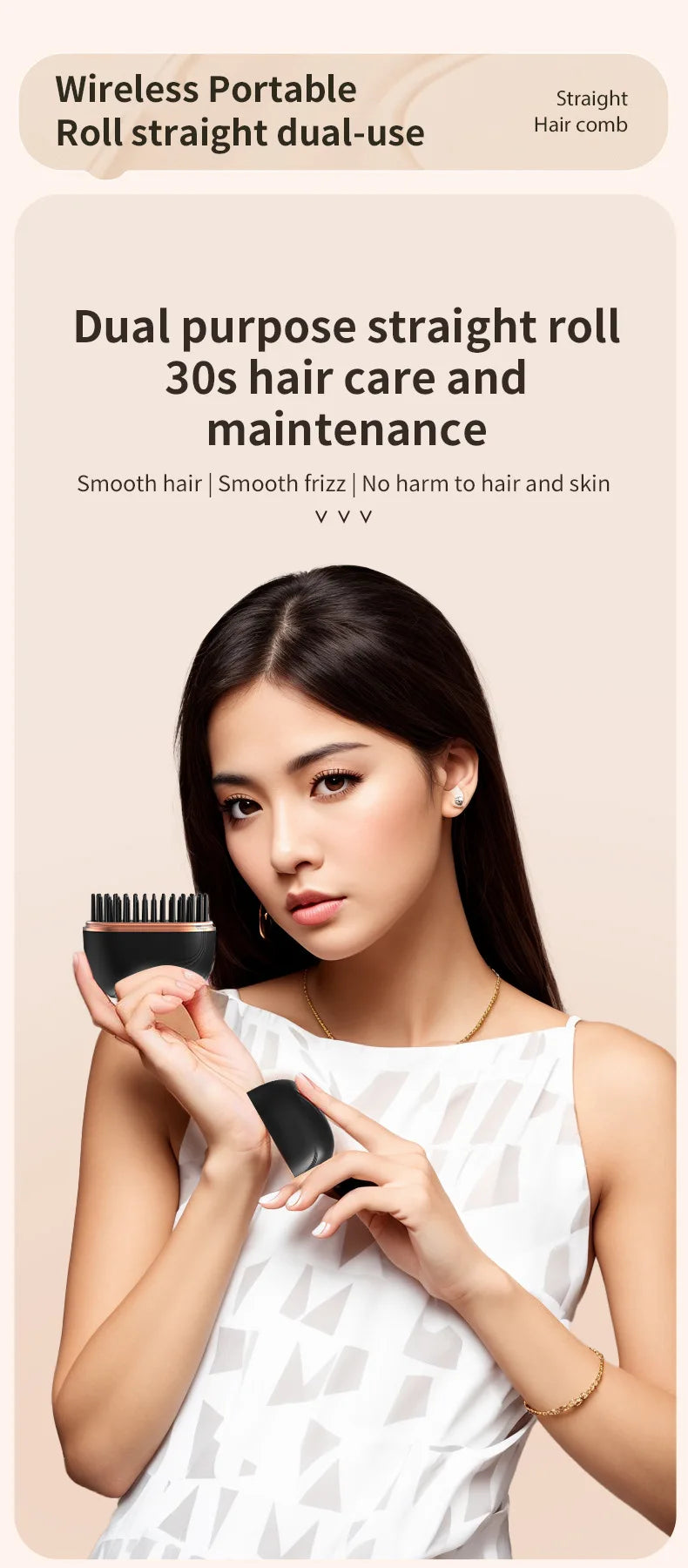 Mini Hair Straightener 3-Speed Temperature Control Rapid Heating & Anti Scald Shell Lightweight and Portable for Travel