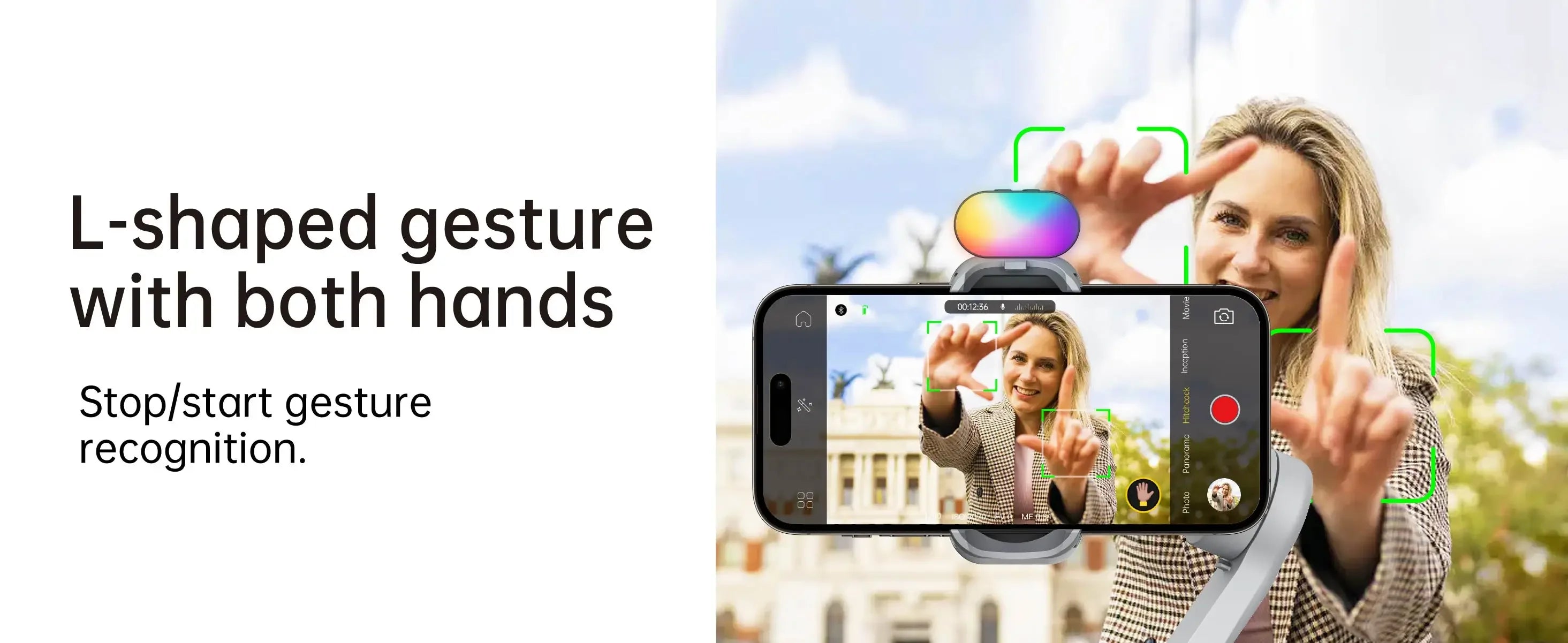 Chromacart Premium AOCHUAN Smart XPro 3 Axis Smartphone Gimbal Stabilizer For iphone And android Phone Stable shooting with RGB video fill light