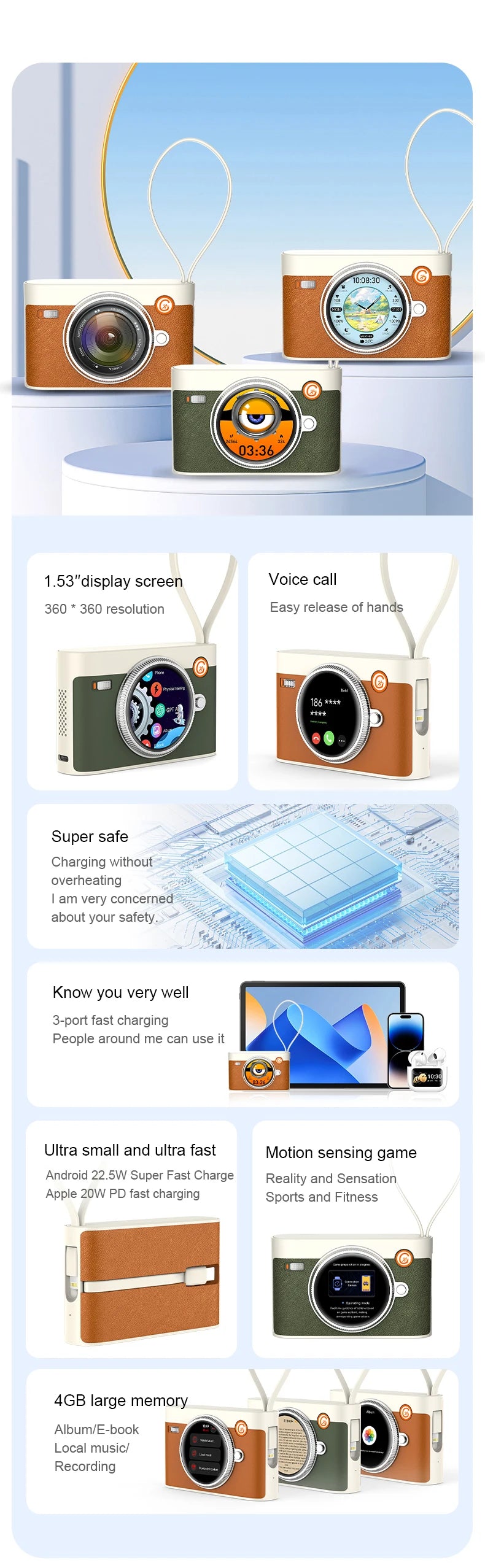 Chromacart FusionWatch 3-in-1 Smartwatch Power Bank & Bluetooth Speaker (10,000mAh)