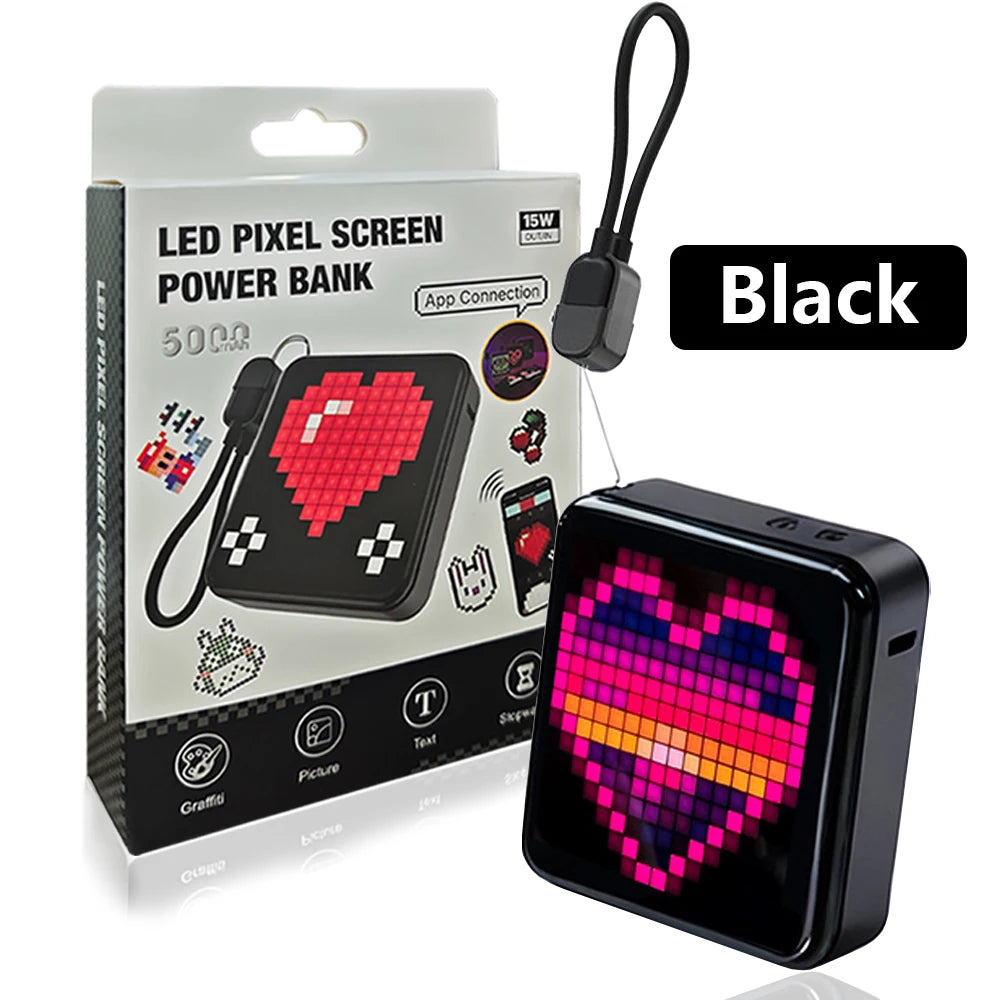 Chromacart PixelCharge LED Display Power Bank (5000mAh, App-Controlled)