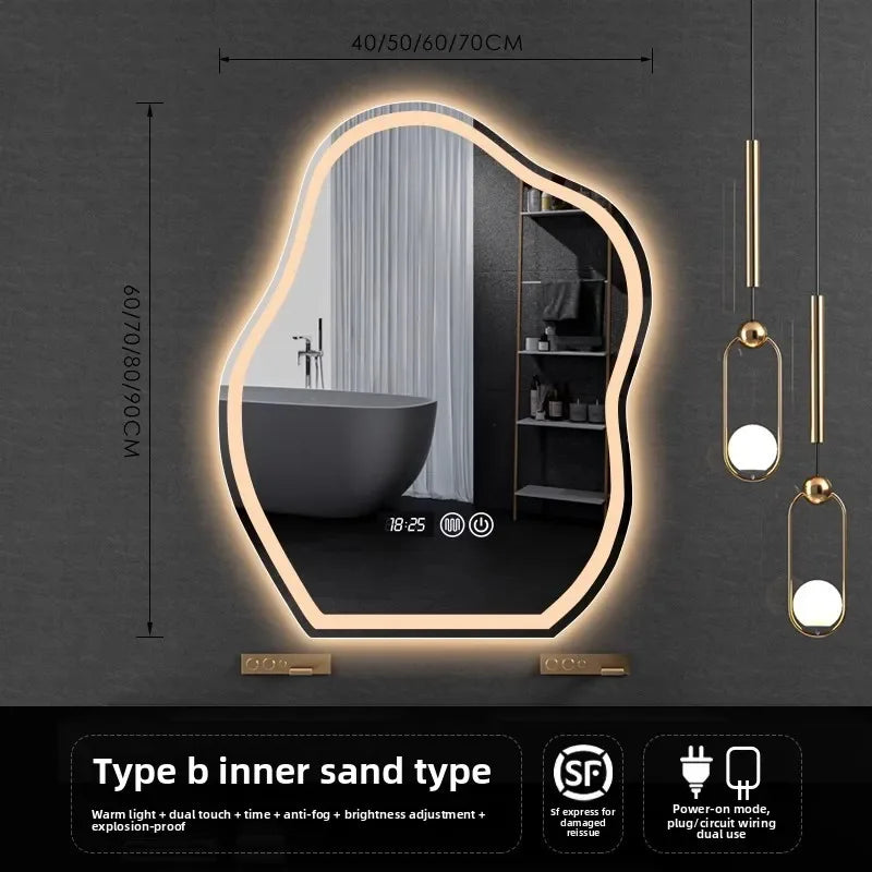 Lamp Dresser Makeup Mirror Makeup Dressing Mirror Smart Mirror  Vanity Shaped Cloud Bathroom Mirror Led Bathroom with