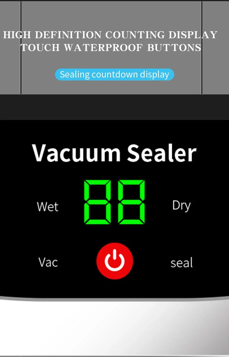 2025 Rechargeable Wireless Portability Vacuum Sealer With Sealing Countdown Display Multi-Pack Vacuum Touch Waterproof Buttons