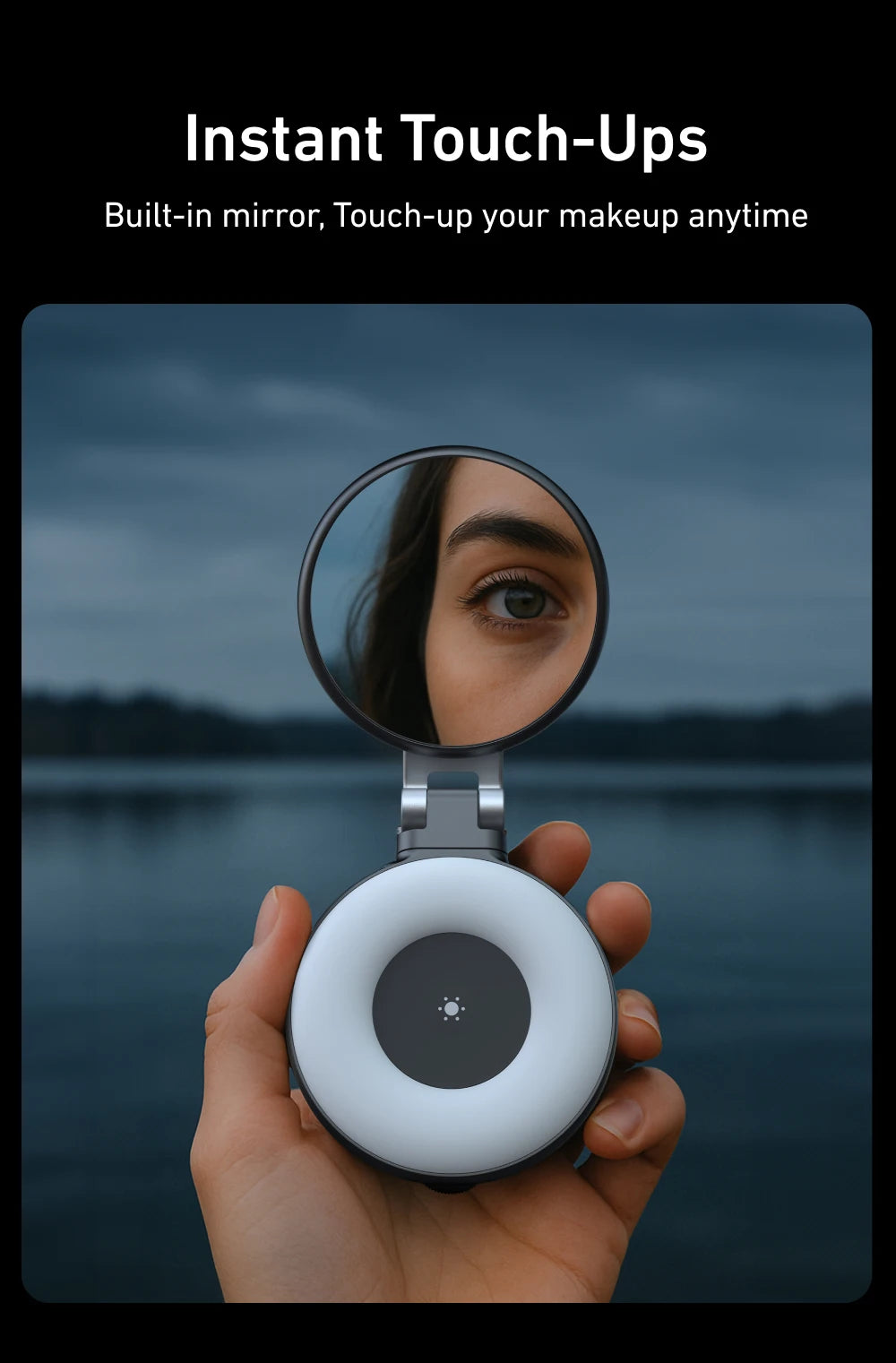 Chromacart Premium TELESIN Smartphone Magnetic Fill Light Mini Selfie Light 3 Modes Adjustable Brightness for Iphone XIAOMI HUAWEI SAMSUNG Phone