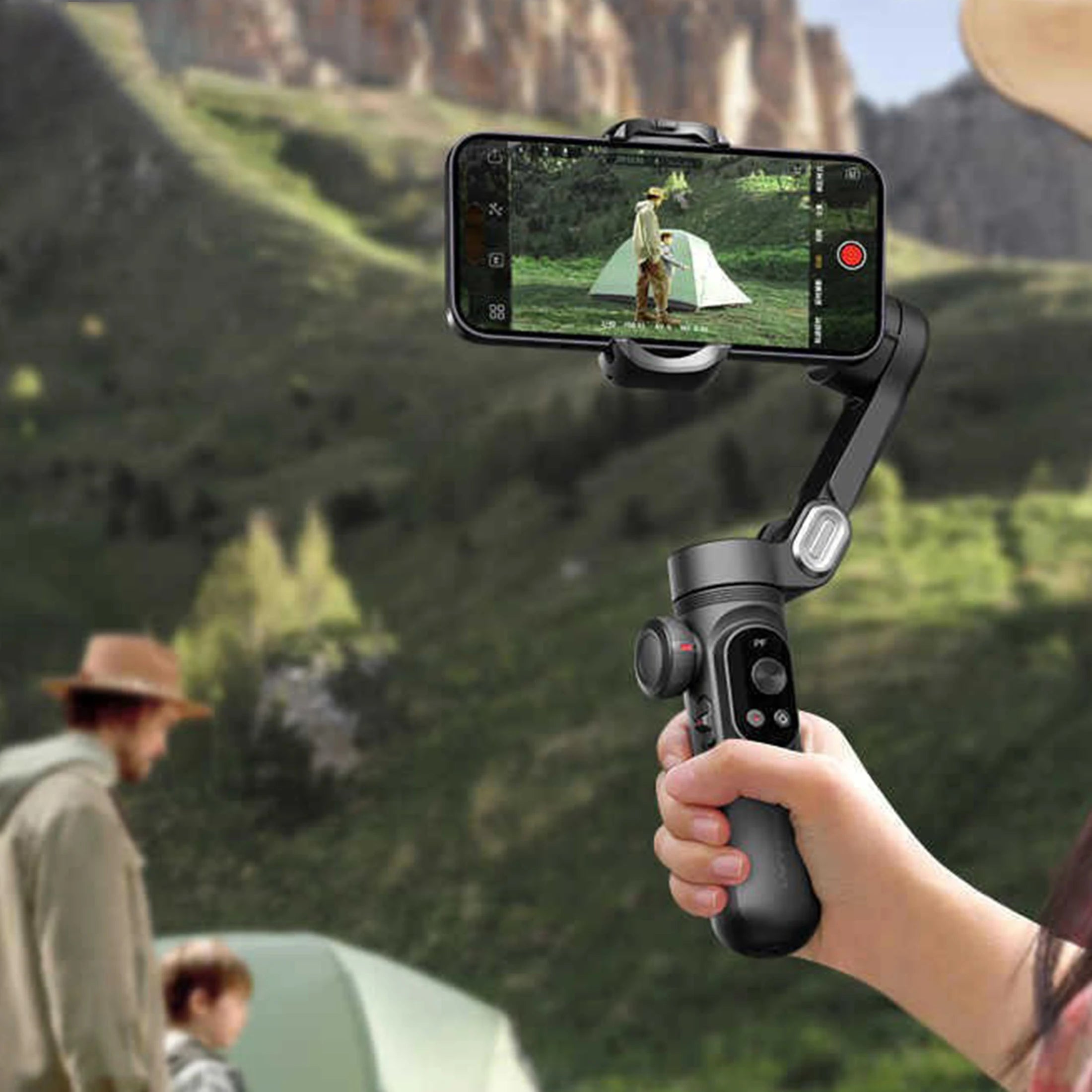 Chromacart Premium AOCHUAN Smart XPro 3 Axis Smartphone Gimbal Stabilizer For iphone And android Phone Stable shooting with RGB video fill light