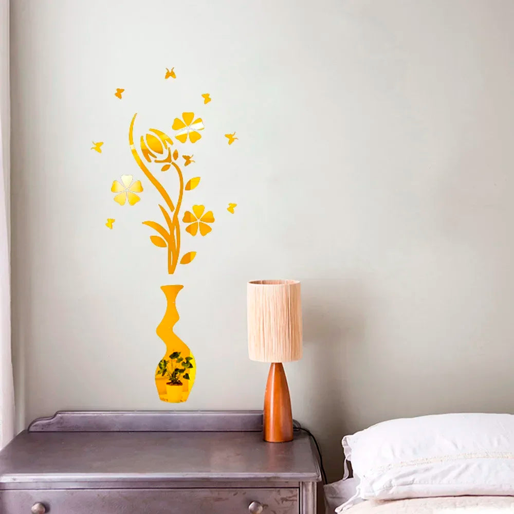 3D Flower Shape Wall Decoration, 3D DIY Acrylic Wall Art for Bedroom and Home Room