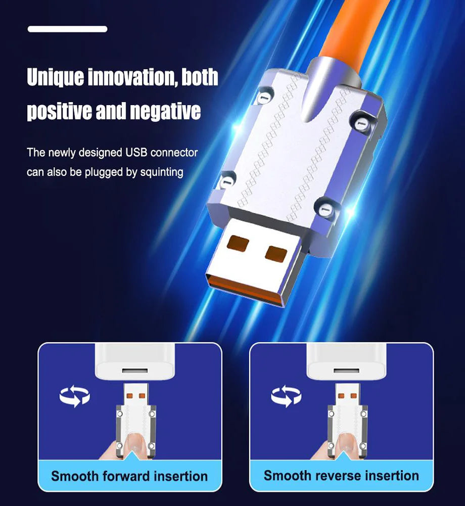 Chromacart Premium 120W 6A Silicone USB Charger Date Cable For iPhone 14 13 12 11 Pro Max Mini 180 Rotating Ultra Fast Charging Lightning Wire Cord