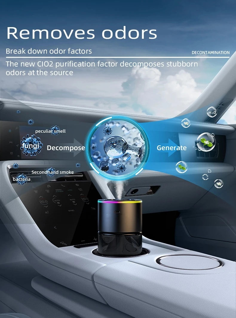 Car Perfume Air Freshener Essential Oil Fragrance Diffuser Smell Distributor USB Rechargeable Aromatherapy Scent Air Refresher