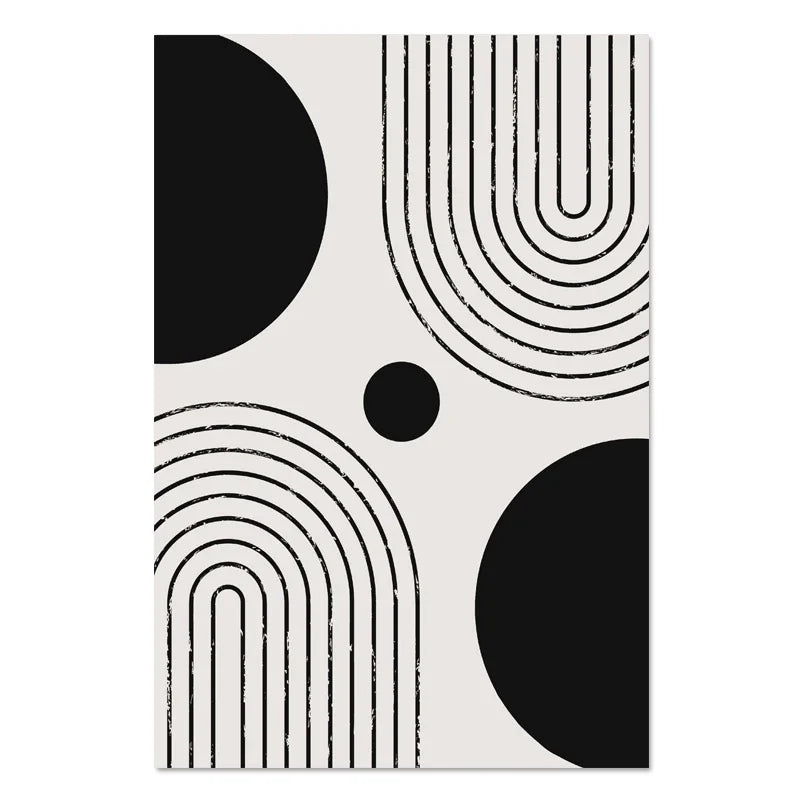 Modern Abstract Geometric Canvas Painting Boho Black White Poster Nordic Interior Living Room Wall Art Pictures for Home Deco