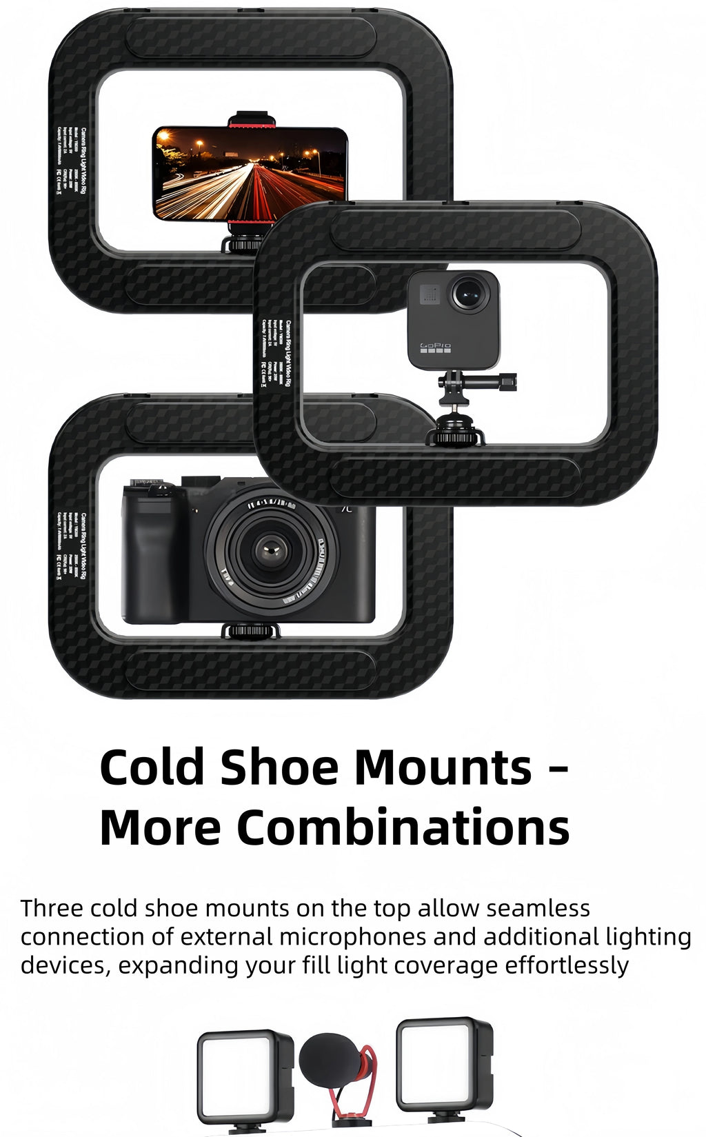 Chromacart Handheld LED Ring Light Rechargeable Portable Fill Light for Mobile Phone Live Broadcast Photography Desktop Rabbit Cage Selfie™