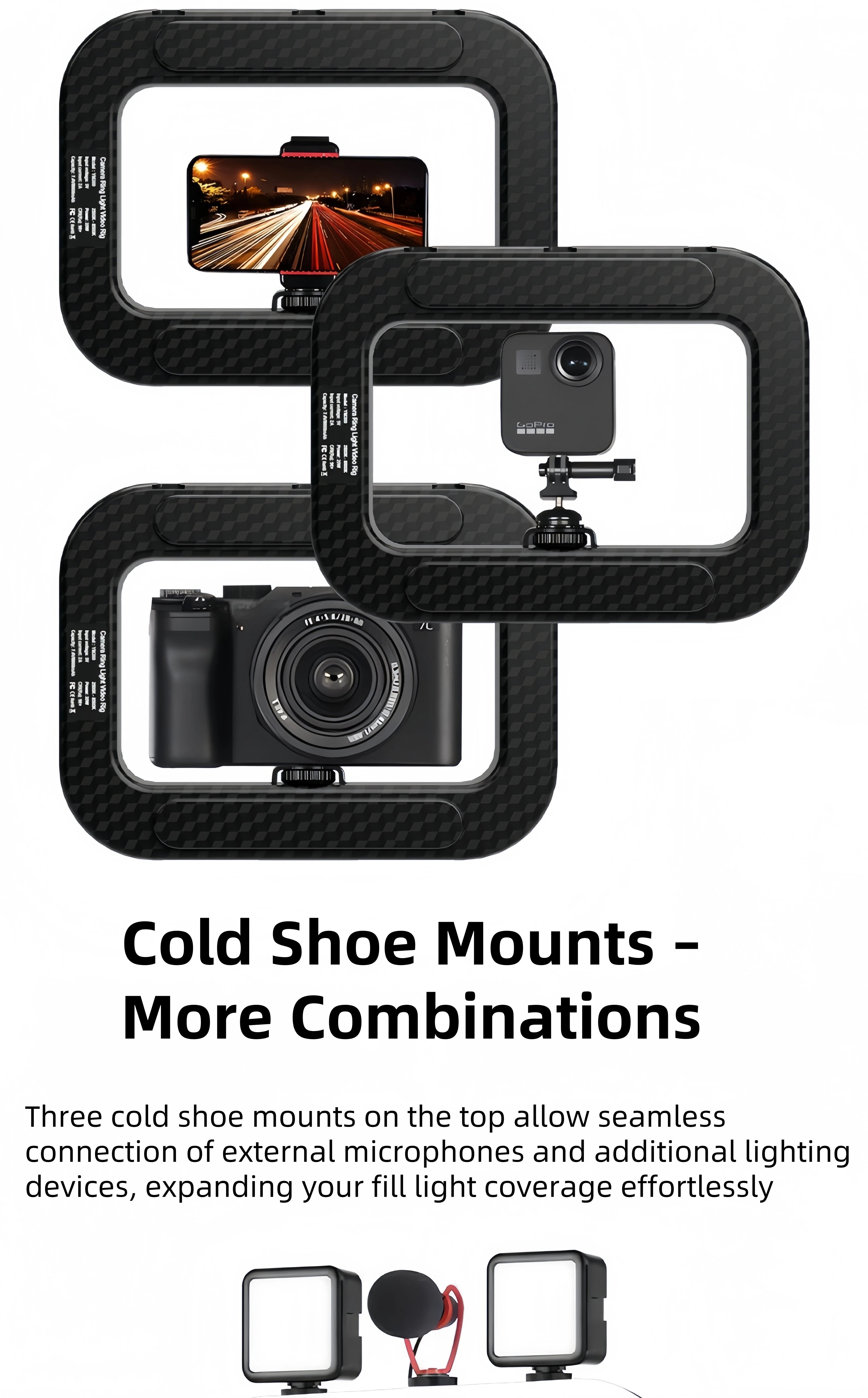 Chromacart Handheld LED Ring Light Rechargeable Portable Fill Light for Mobile Phone Live Broadcast Photography Desktop Rabbit Cage Selfie™