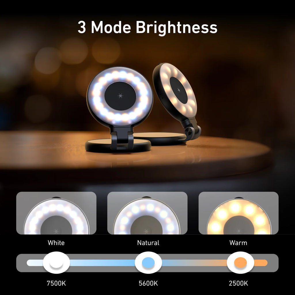 Chromacart Premium TELESIN Smartphone Magnetic Fill Light Mini Selfie Light 3 Modes Adjustable Brightness for Iphone XIAOMI HUAWEI SAMSUNG Phone