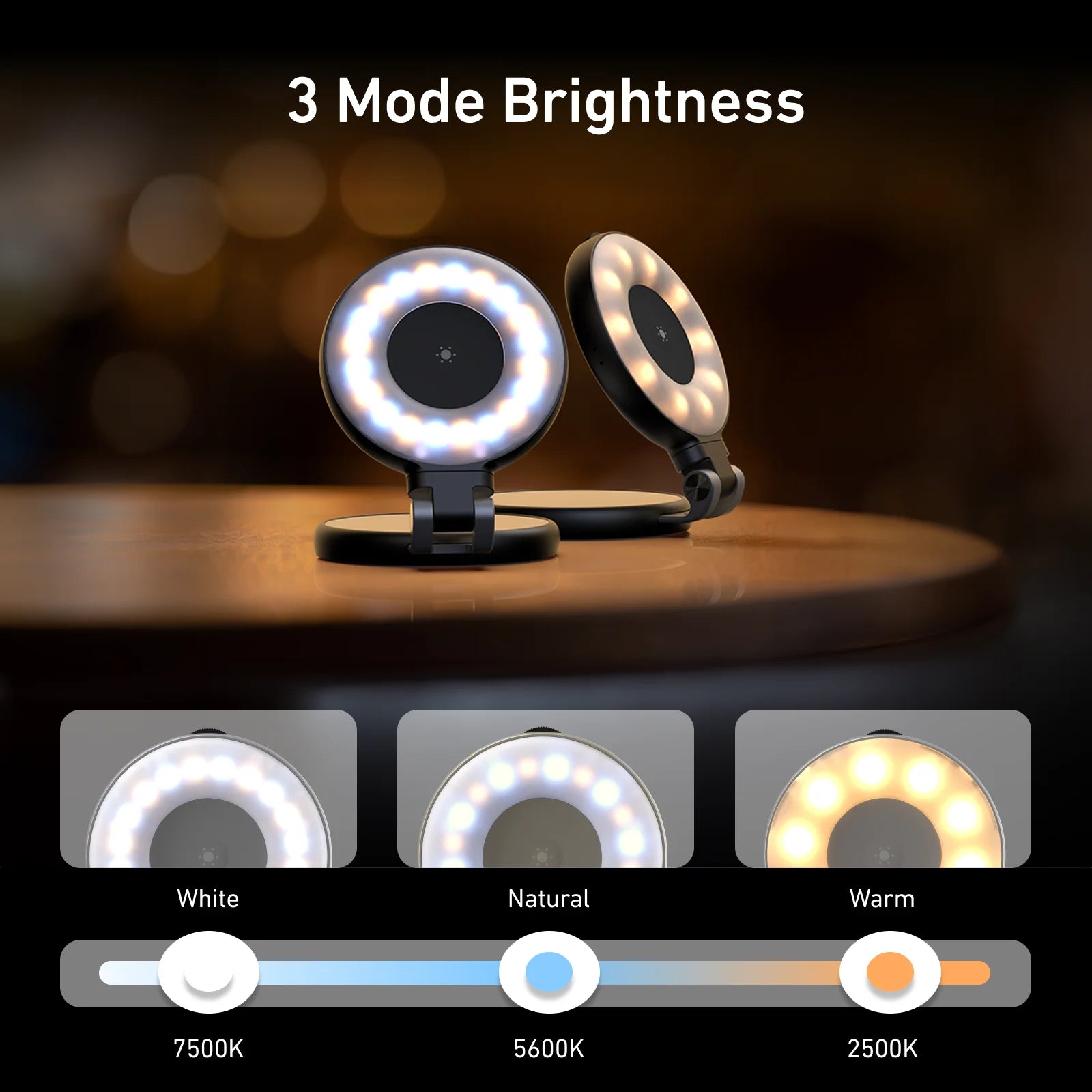 Chromacart Premium TELESIN Smartphone Magnetic Fill Light Mini Selfie Light 3 Modes Adjustable Brightness for Iphone XIAOMI HUAWEI SAMSUNG Phone