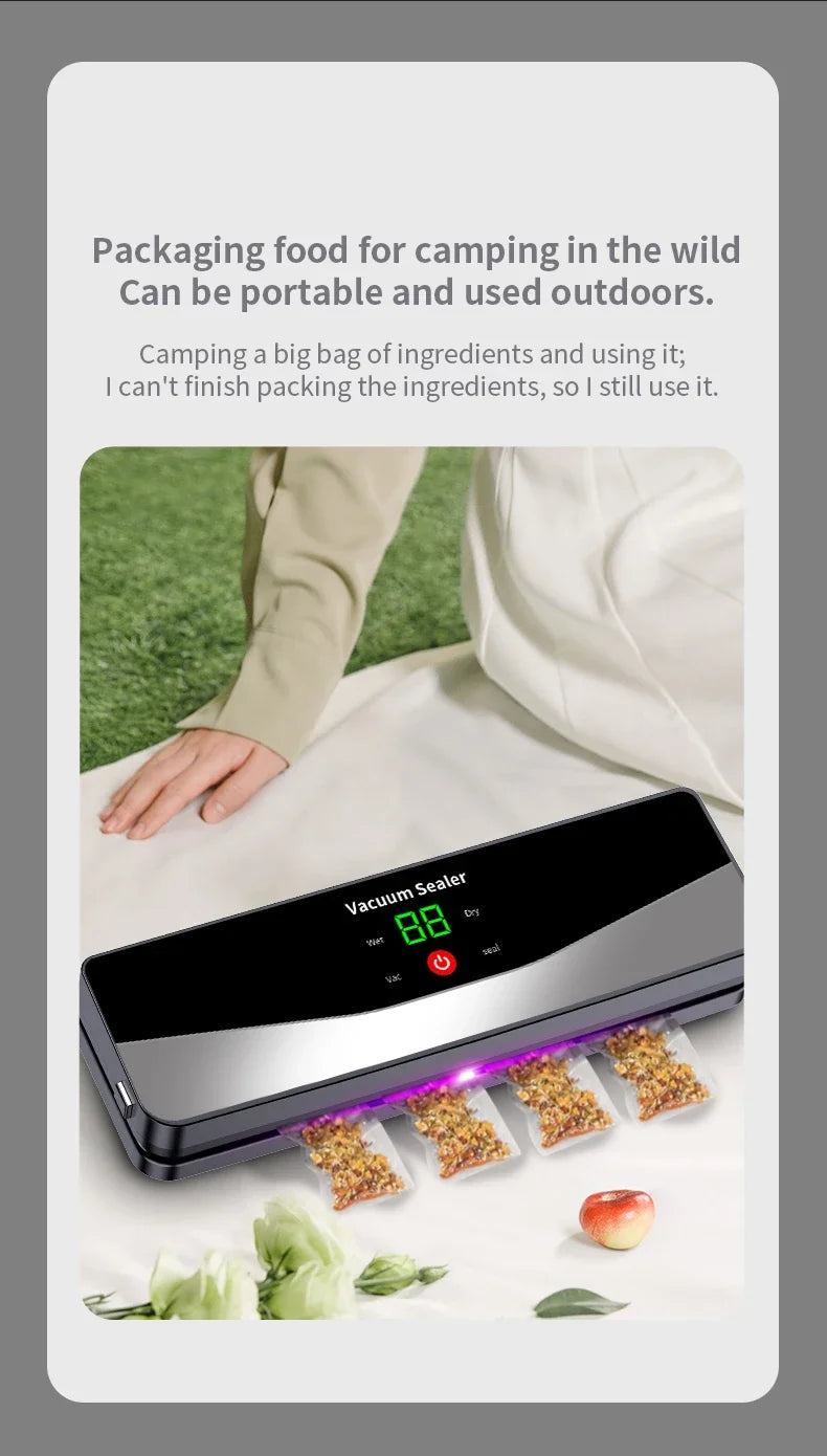 2025 Rechargeable Wireless Portability Vacuum Sealer With Sealing Countdown Display Multi-Pack Vacuum Touch Waterproof Buttons