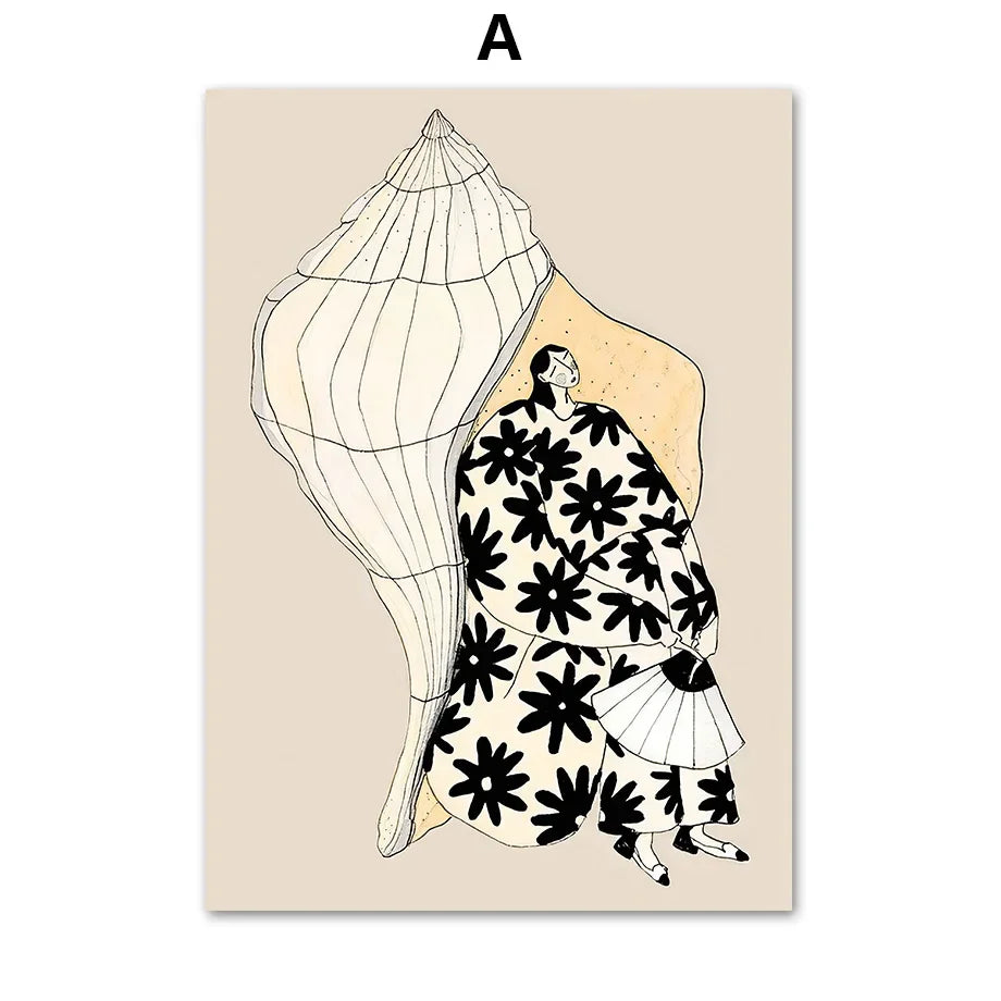 Modern Minimalist Wall Art Line Girl Body Abstract Bohemian HD Canvas Poster Print Home Bedroom Living Room Decoration