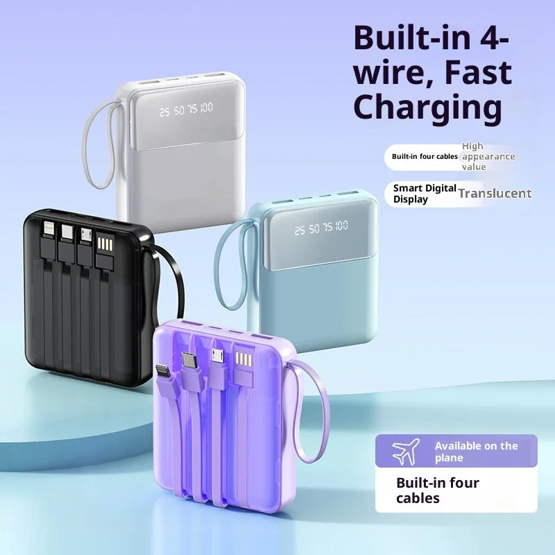 Chromacart Premium New mini 20000 mAh power bank with built in cable, compact, portable and fast charging power bank mini powerbank