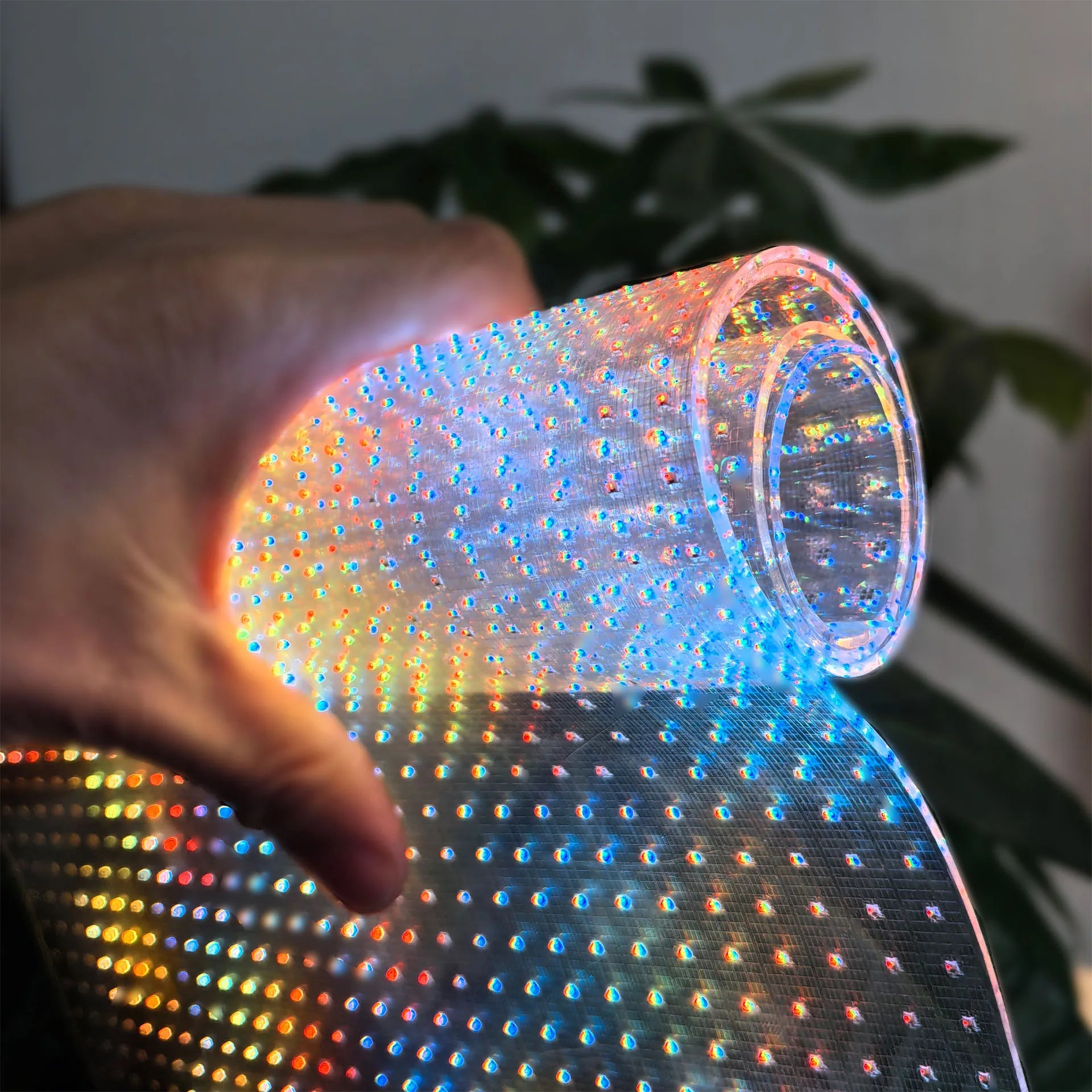 P45681020 Indoor High Transmittance Self-Adhesive Advertising Transparent on Window Glass Crystal Film LED Display Screen