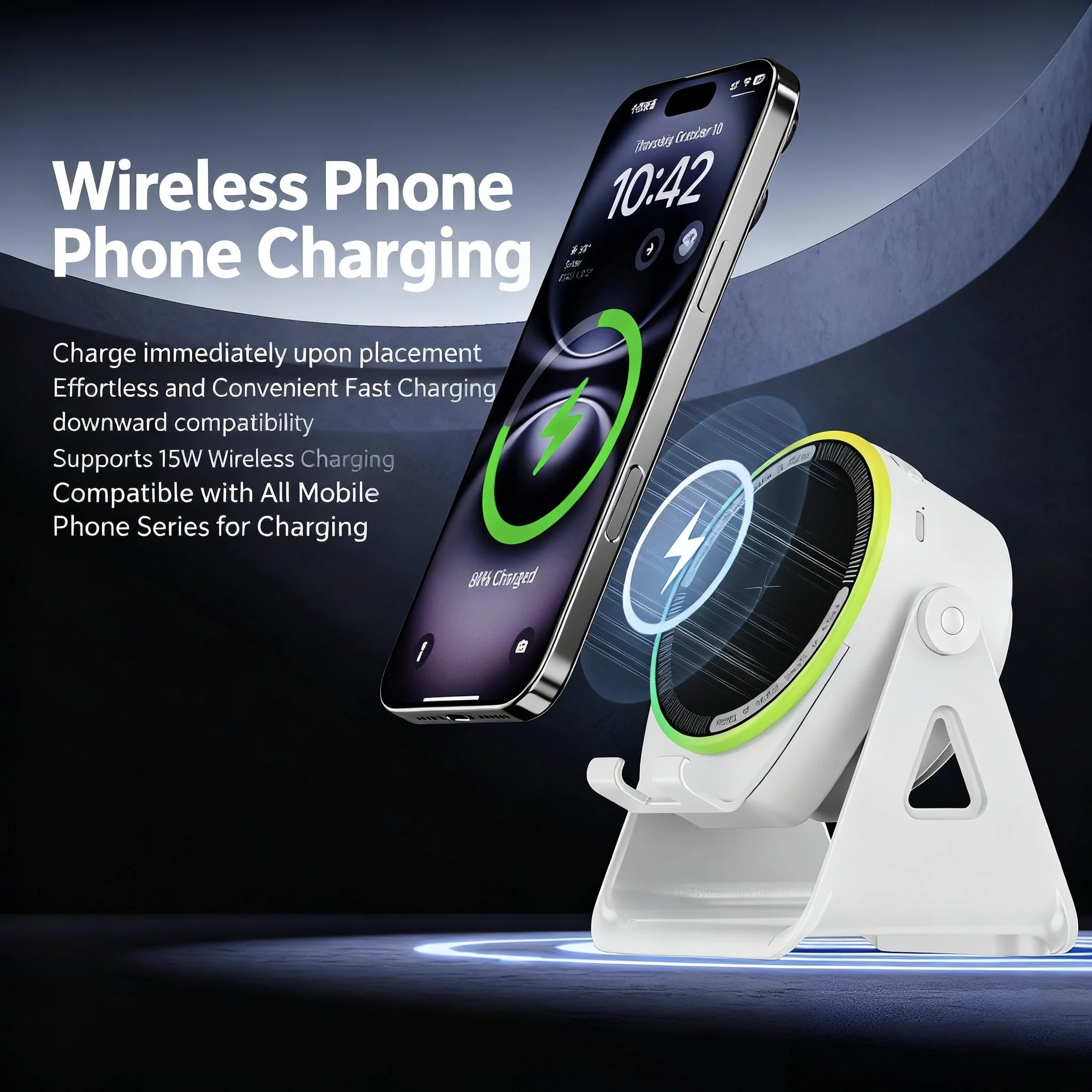 Chromacart Premium Wireless Charging Bluetooth Sensing Intelligent Stand Integrated Strong Support Desktop Speaker