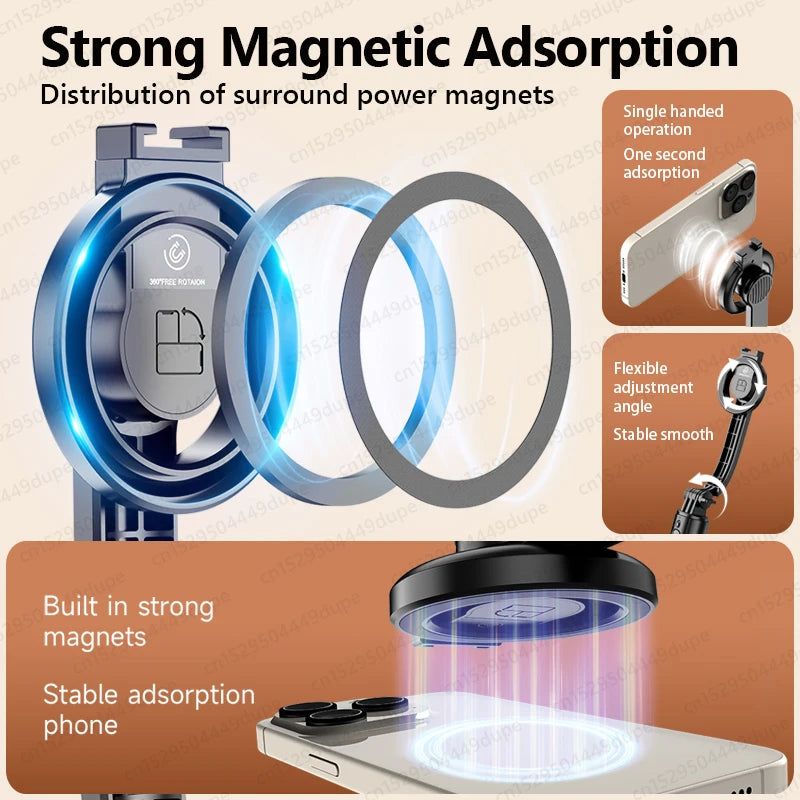 Chromacart KEELEAD Magnetic Selfie Stick with Bluetooth Remote Magsafe Cellphone Tripod Stand for iPhone 14 13 12 Pro Max Vertical Shooting™