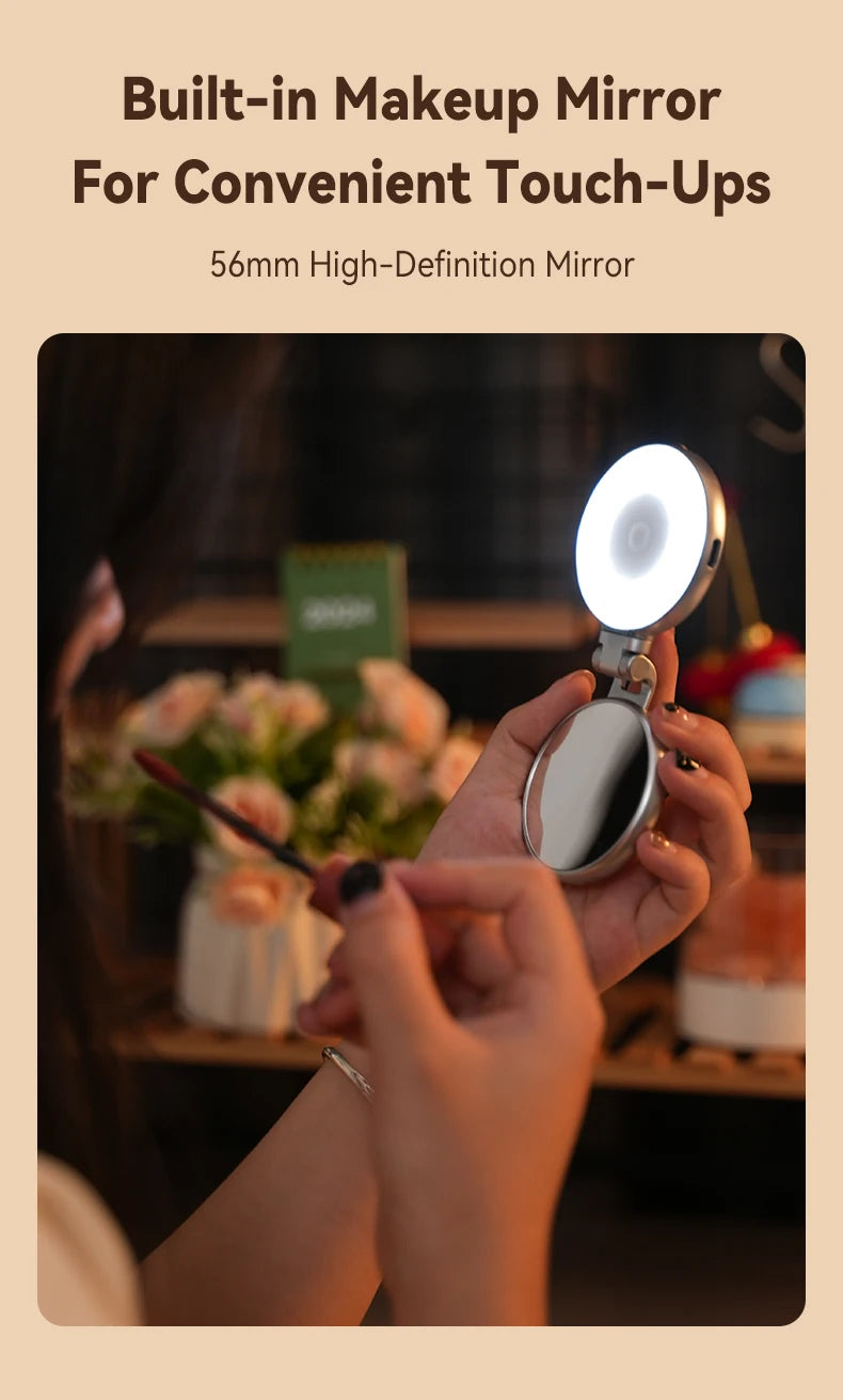 TELESIN Smartphone Magnetic Fill Light Mini Selfie Light 3 Modes Adjustable Brightness for Iphone XIAOMI HUAWEI SAMSUNG Phone