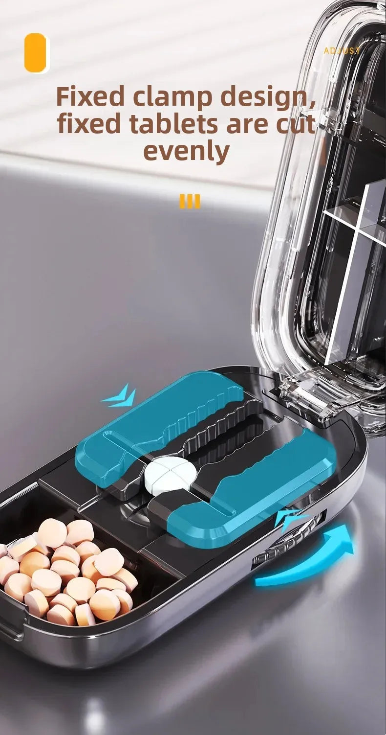 New Quartering Pill Cutter Storage Box Portable Drug Tablet Medicine Dustproof Divider Organizer Crusher Pill Cutter