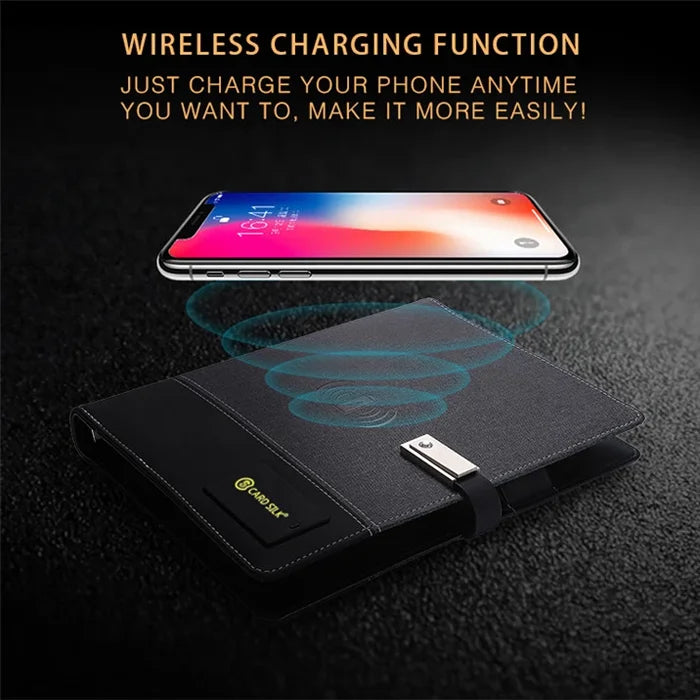Chromacart PowerNote Wireless Charging Notebook (Built-In Power Bank)