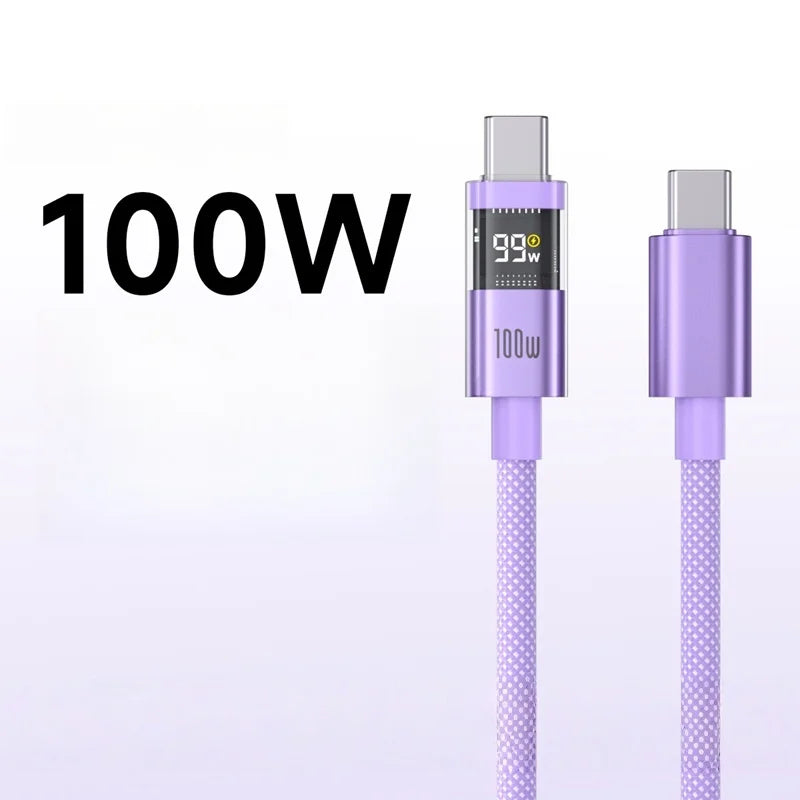 Chromacart Xiaomi 100W Fast-Charging USB-C Data Cable with LED Power Display™