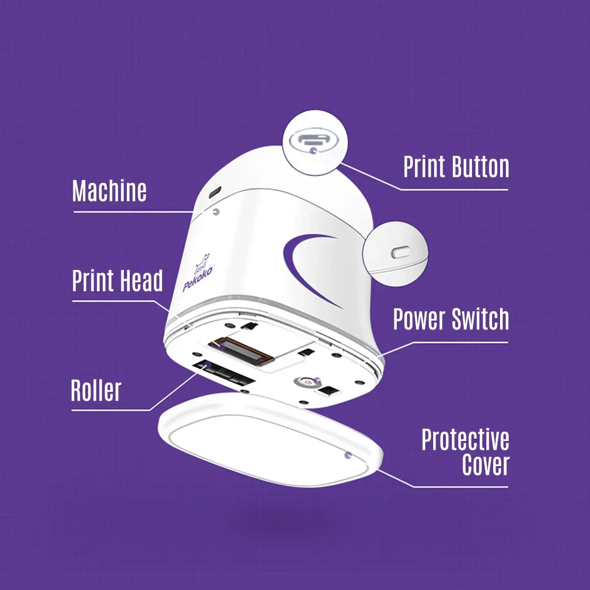 B-M Pekoko Handheld Color Label Printer Bluetooth Portable Mini Home Inkjet Printer Packaging Bag Qr Code Barcode Logo Printer