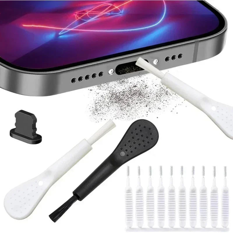Chromacart Mobile Phone Speaker Charging Port Cleaning Set Dust Plug for iPhone 16 15 14 Earphones Clean Kit Brush for Samsung Xiaomi™