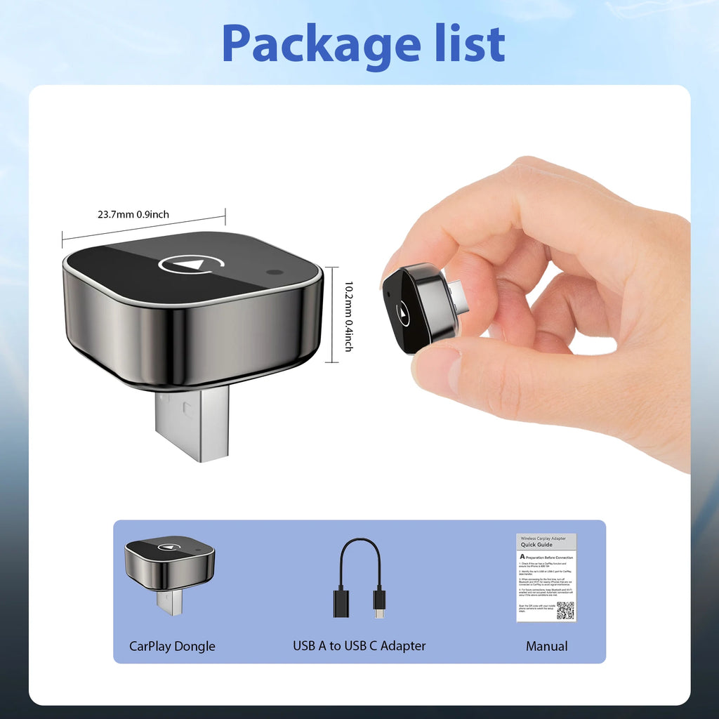 Chromacart 2026 Pionray 2 in 1 Wireless CarPlay Adapter&Android Auto Wireless Adapter, 5Ghz WiFi Type-C/USB Plug Play CarPlay Wireless™