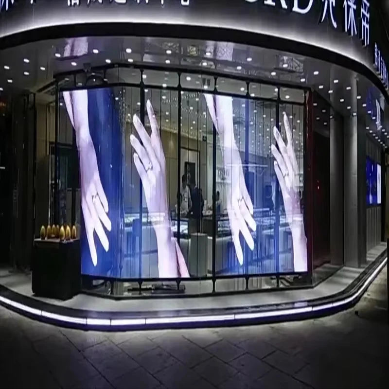 LED flexible transparent display screen P5 P6 P8 P10 size 1000 * 240mm 3840HZ refresh RGB indoor movable handheld display screen