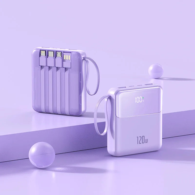 Chromacart Premium New mini 20000 mAh power bank with built in cable, compact, portable and fast charging power bank mini powerbank